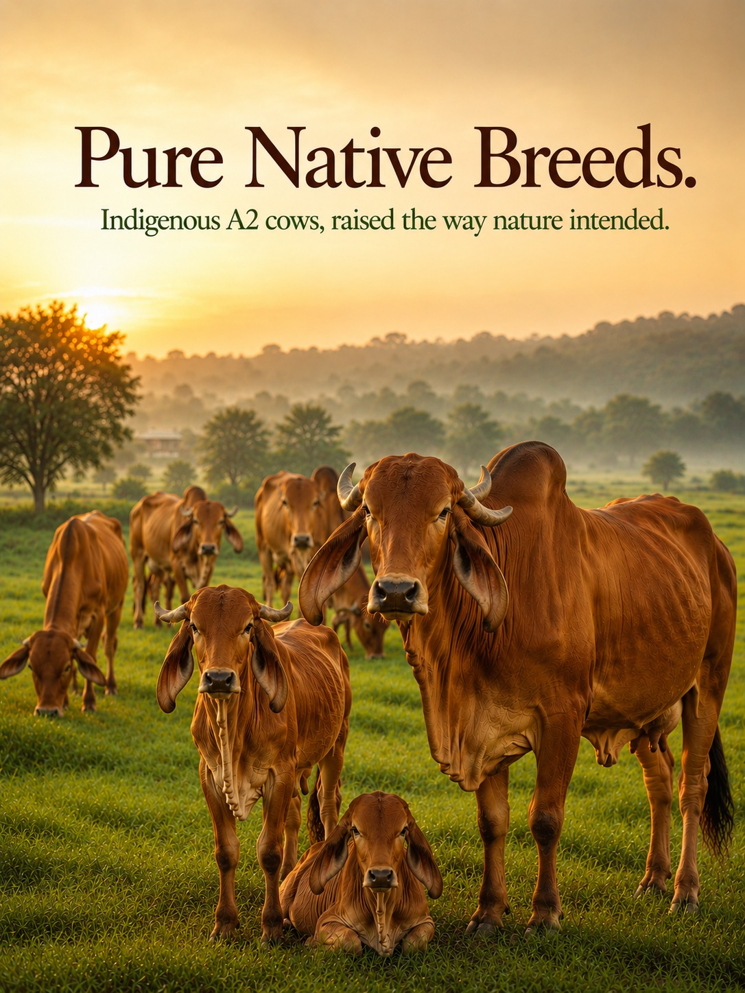 Pure native breeds — indigenous A2 cows raised the way nature intended